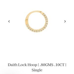 14K Gold and Diamond Daith Hoop Earring